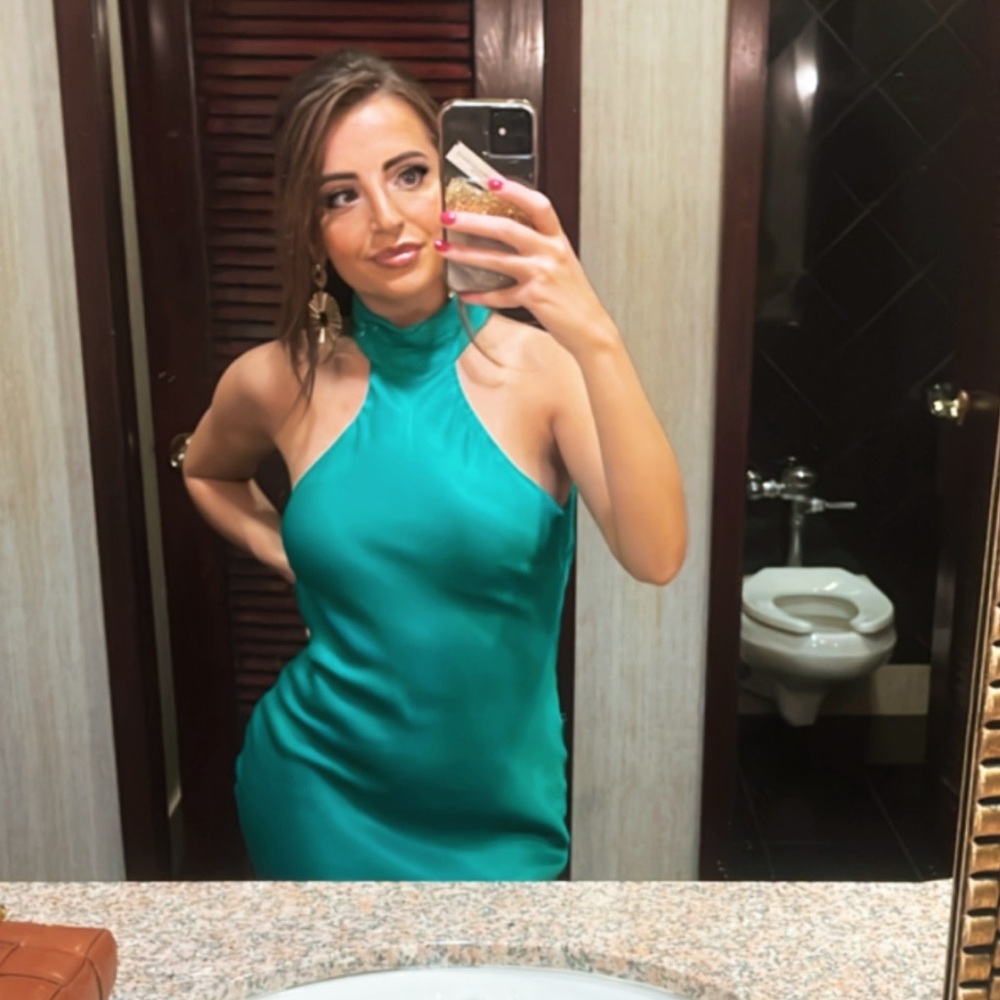 Claire Satin Drape Back Maxi Dress - Picture 7 of 14